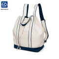 wholesale stylish white durable canvas backpack for women